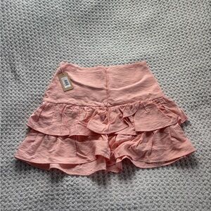 French Coral ruffle skirt